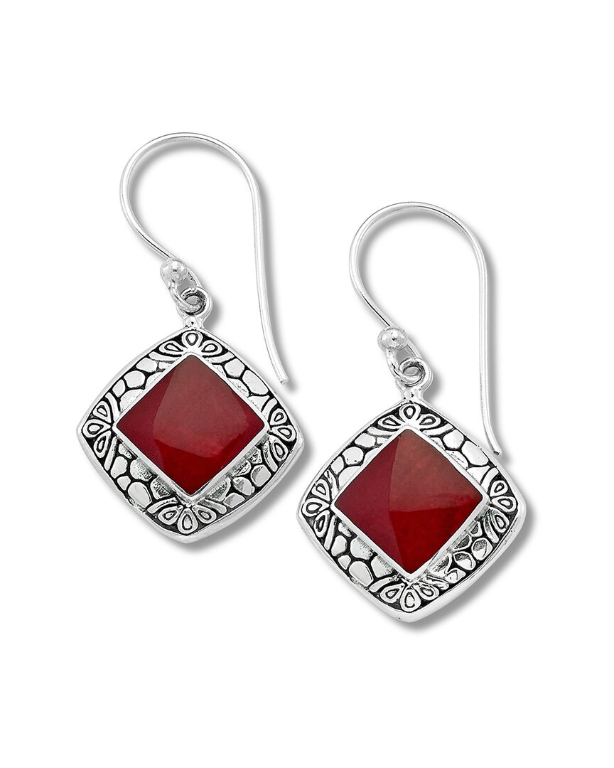 Samuel B. Silver Coral Earrings
