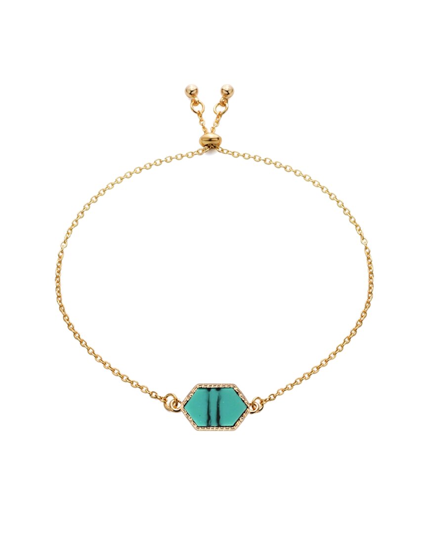 Liv Oliver 18k Plated Turquoise Geometric Bracelet In Green