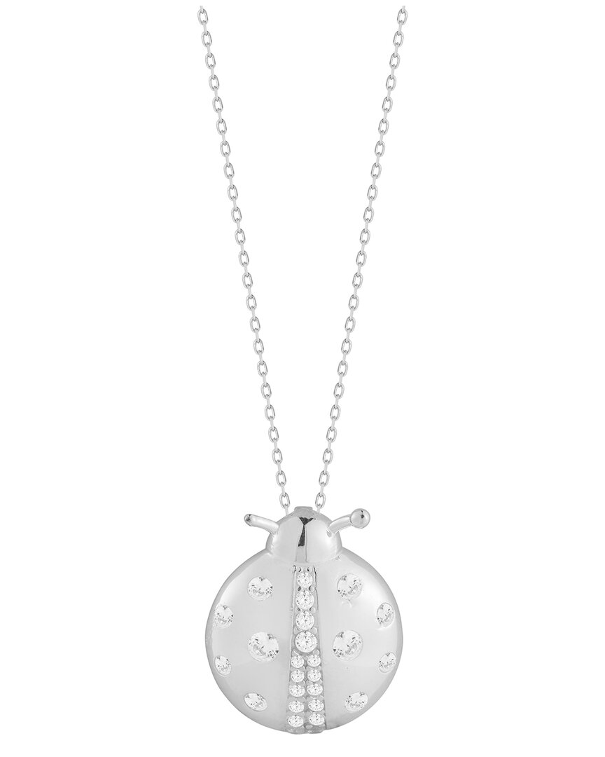 Sphera Milano Silver Cz Large Ladybug Necklace