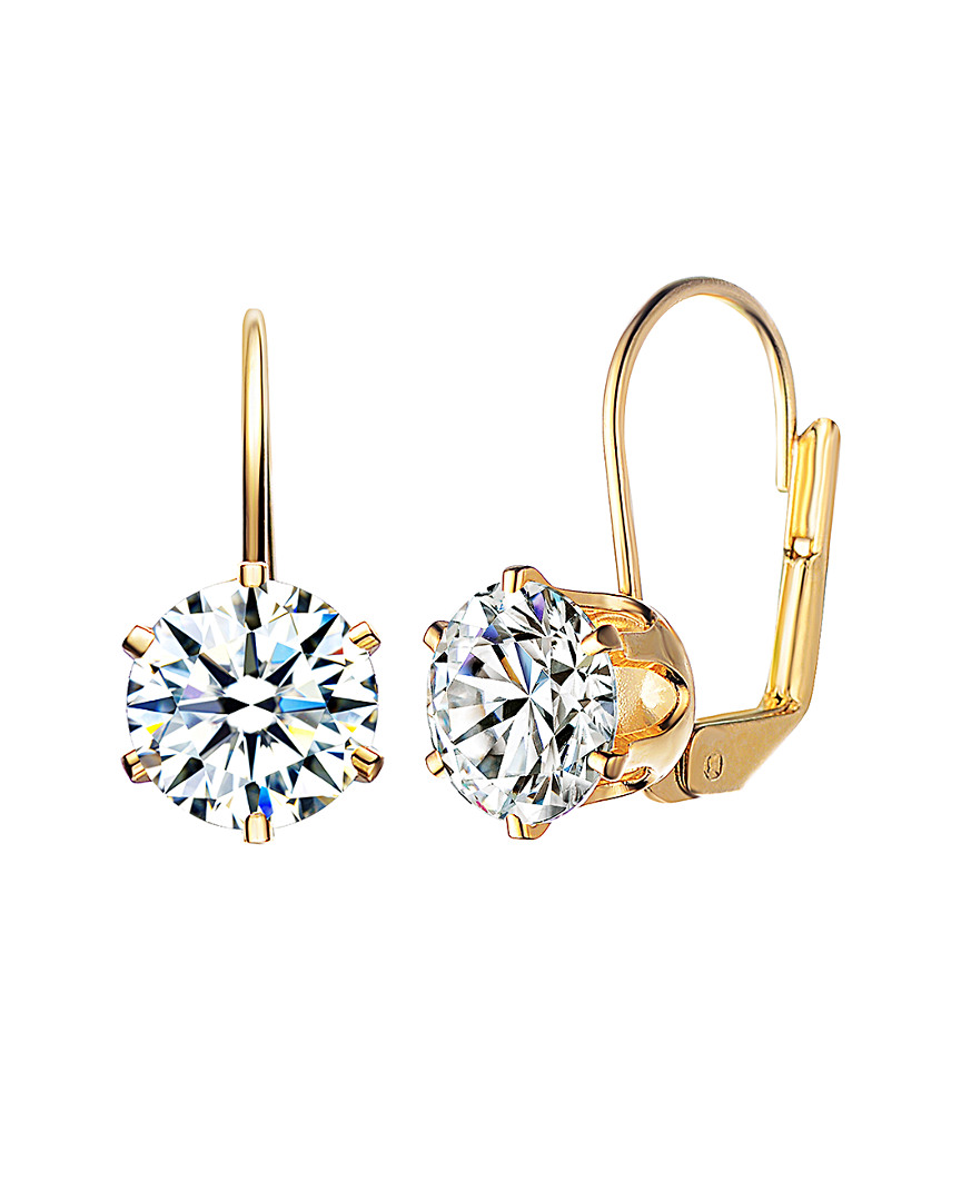 Genevive 14k Over Silver Cz Classic Earrings
