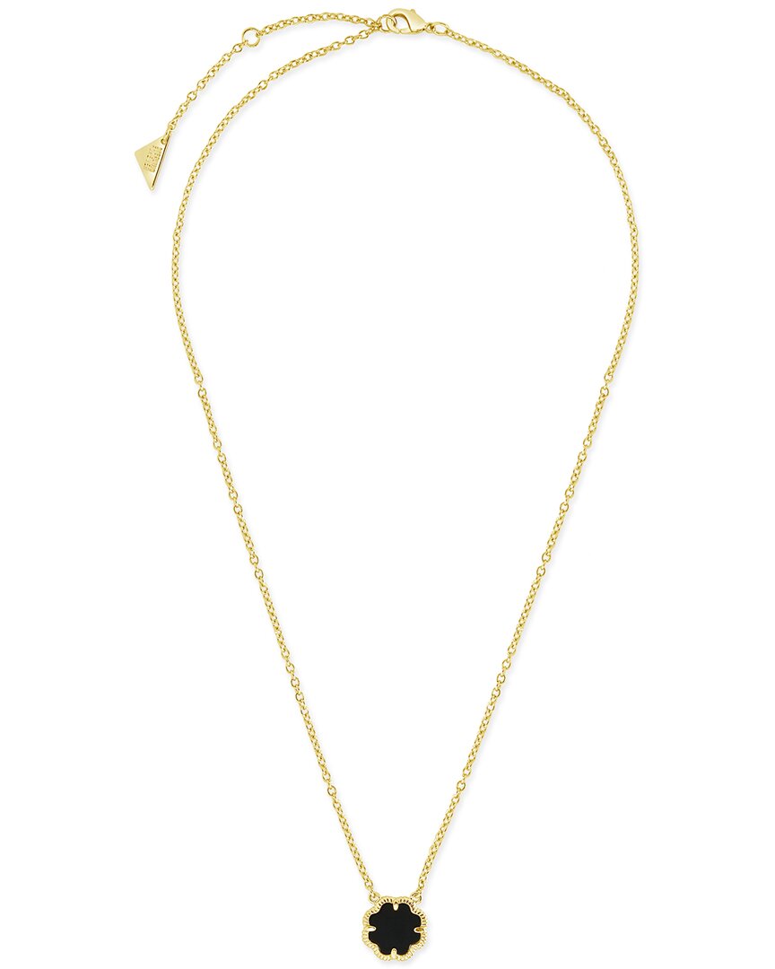 Sterling Forever 14k Plated Black Onyx Pendant Necklace