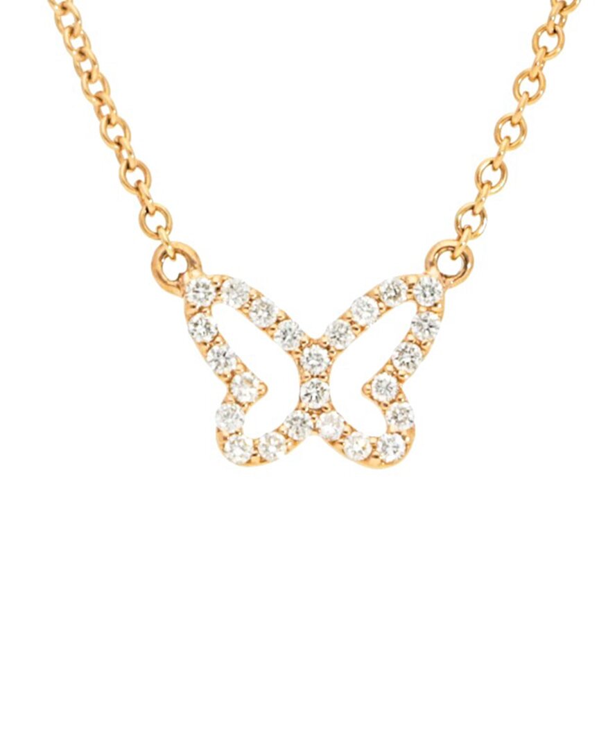 Nephora 14k Diamond Butterfly Necklace