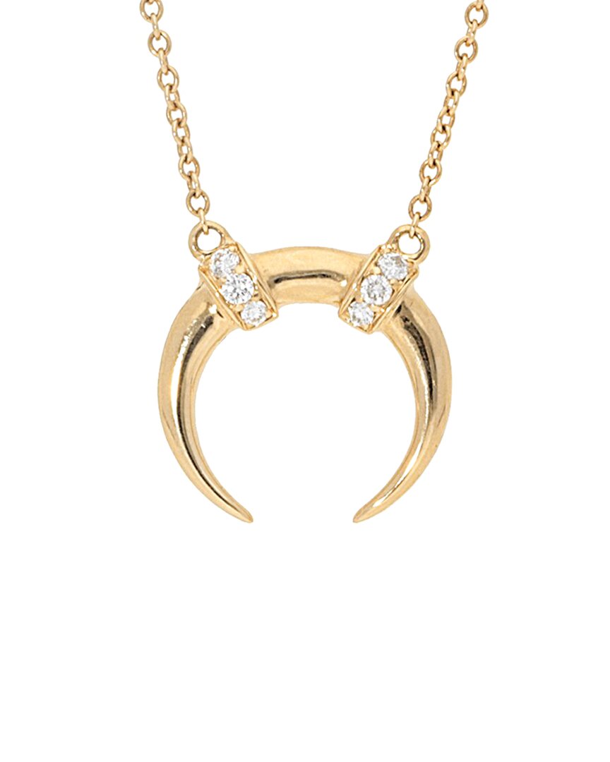 Nephora 14k 0.07 Ct. Tw. Diamond Double Horn Necklace