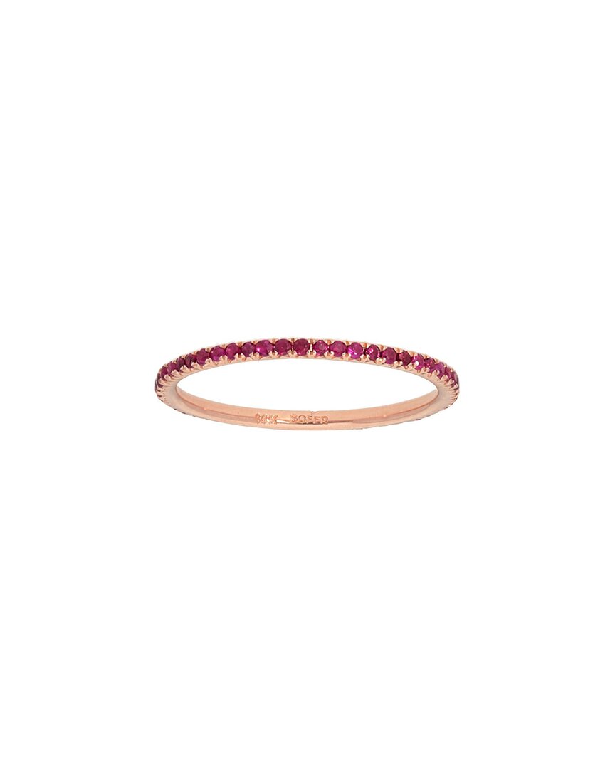 Nephora 14k Rose Gold 0.58 Ct. Tw. Diamond & Ruby Stackable Eternity Ring