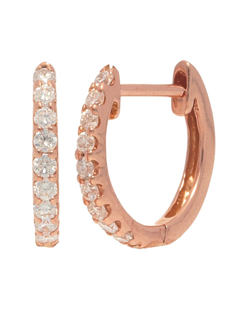 Nephora 14k Rose Gold 0.18 Ct. Tw. Diamond Huggie Earrings