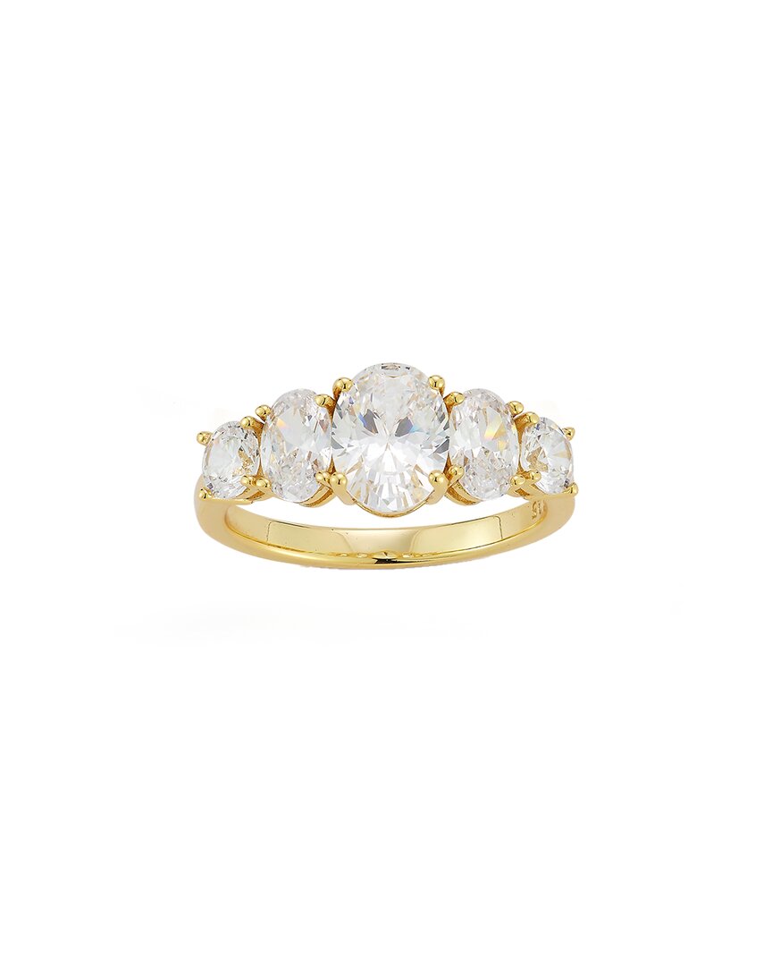 Glaze Jewelry 14K Over Silver CZ Oval Engagement Cocktail Ring