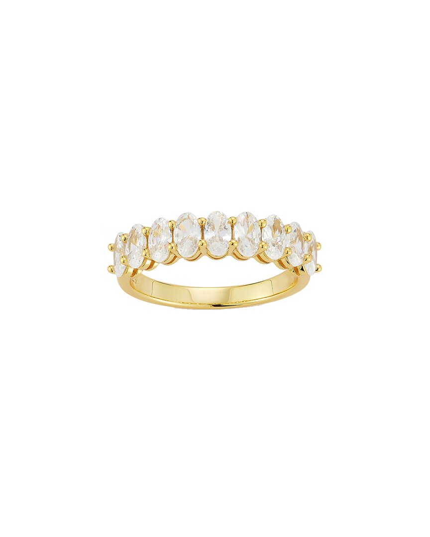 Glaze Jewelry 14K Over Silver CZ Oval Eternity Band Ring