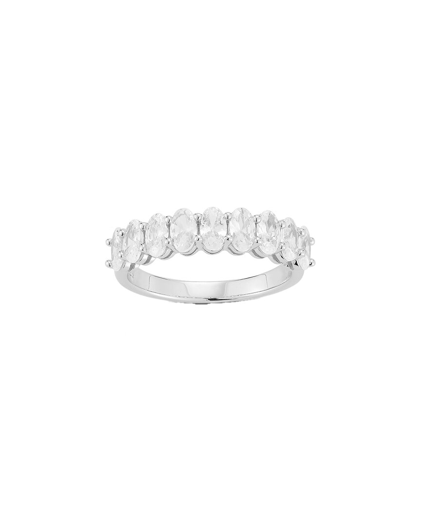 Glaze Jewelry Silver CZ Oval Eternity Band Ring