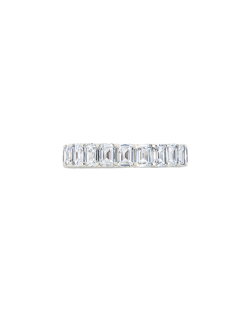 Sterling Forever Silver Cz Rio Baguette Ring In Metallic