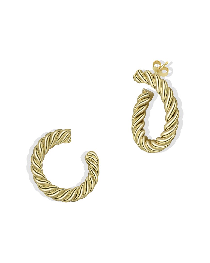 Argento Vivo Silver Hoop Earrings In Gold