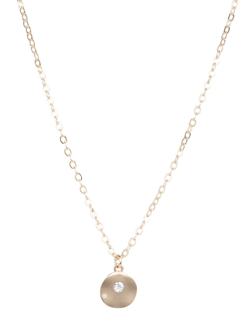 Saachi Plated Cz Minimalist Charm Necklace