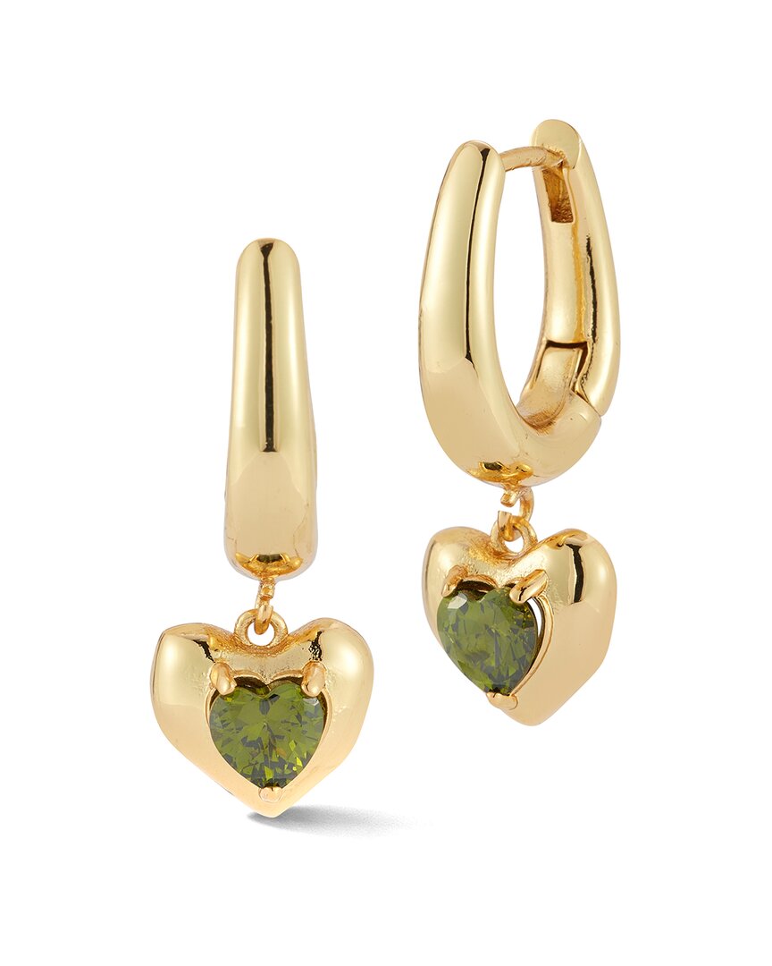 Chloe & Madison Chloe And Madison Plated Cz Heart Earrings