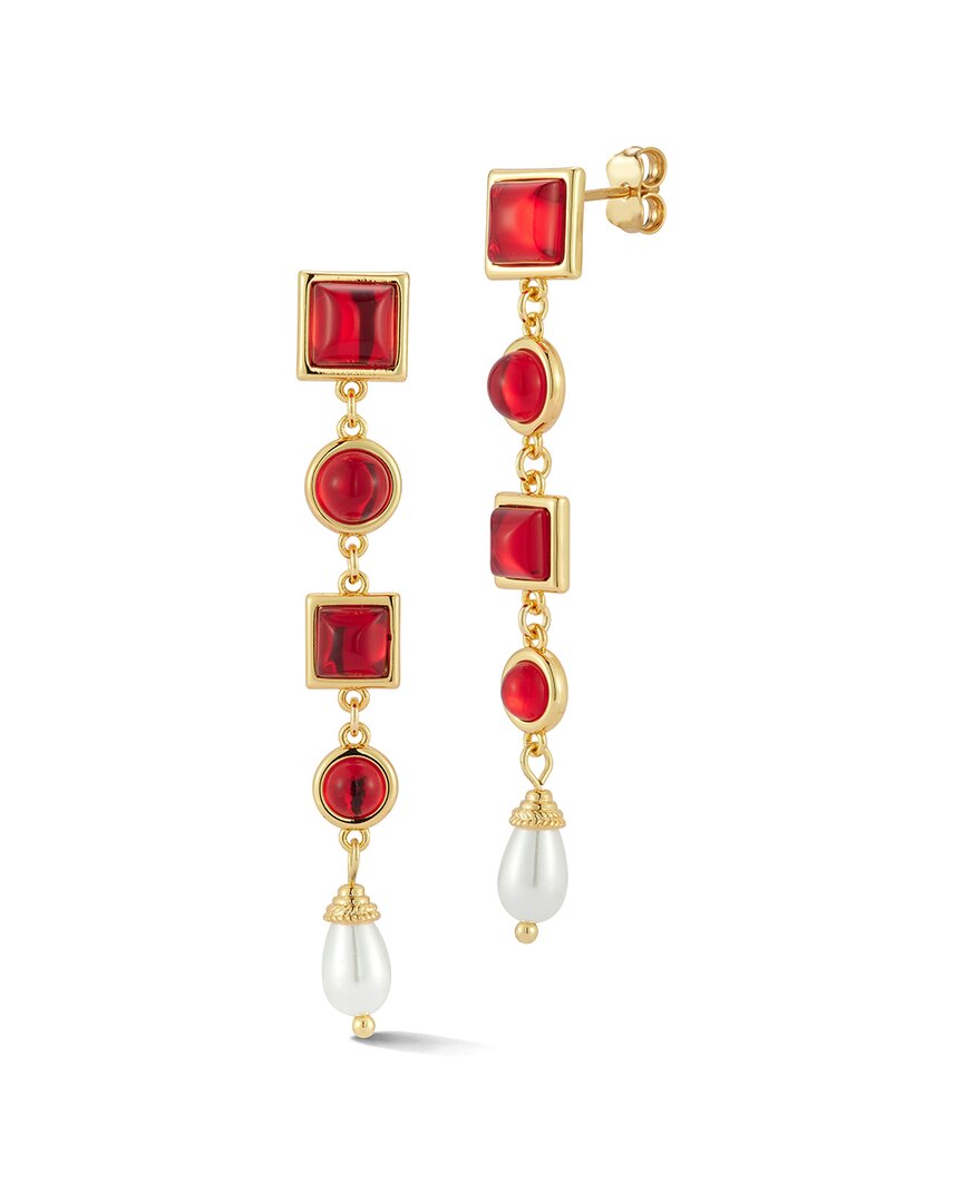 Chloe & Madison Chloe And Madison Plated Cz Drop Earrings In Gold