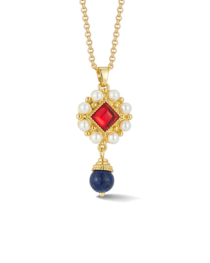 Chloe & Madison Chloe And Madison Plated Cz Gem Pendant Necklace In Gold