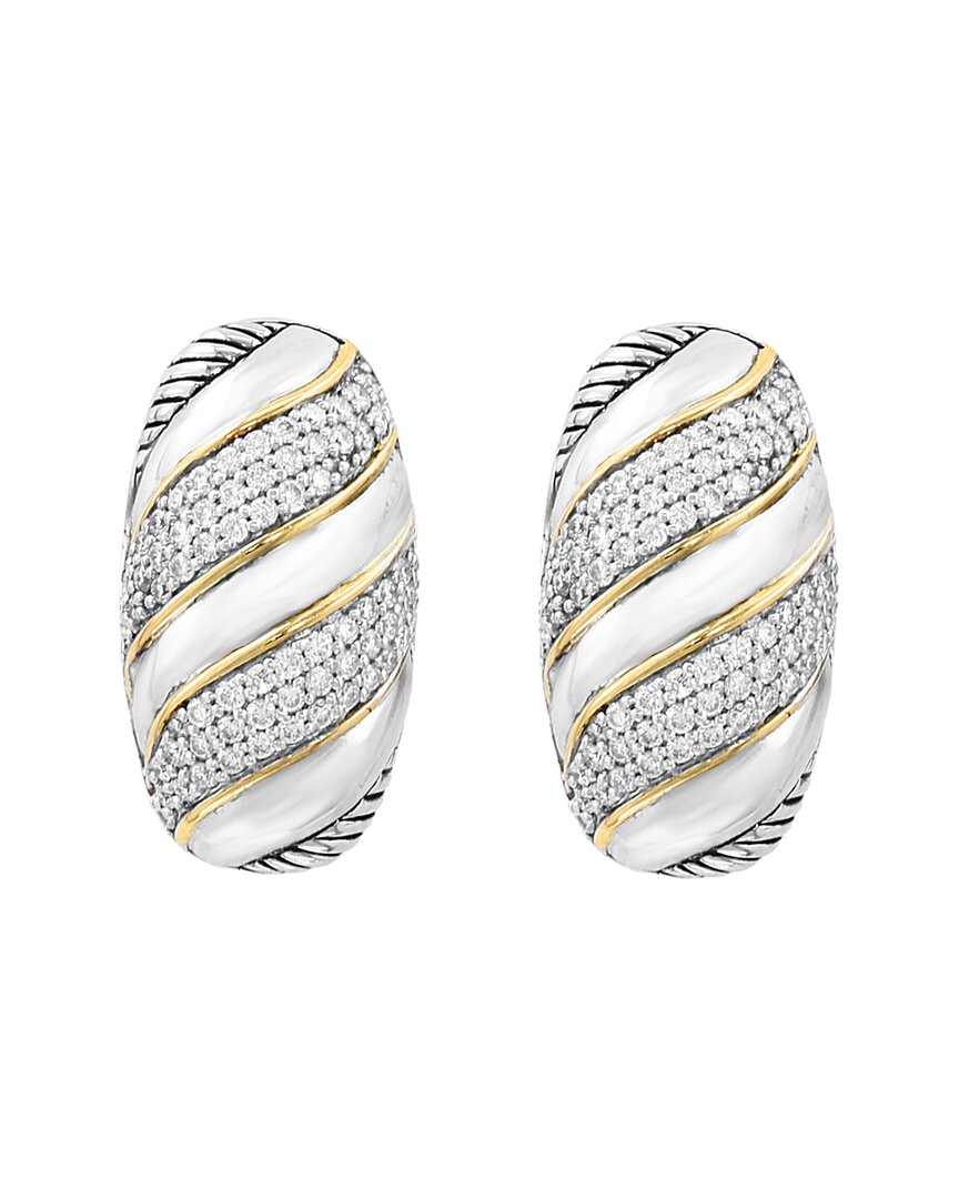 Effy Fine Jewelry Silver 0.67 Ct. Tw. Diamond Earrings In Metallic