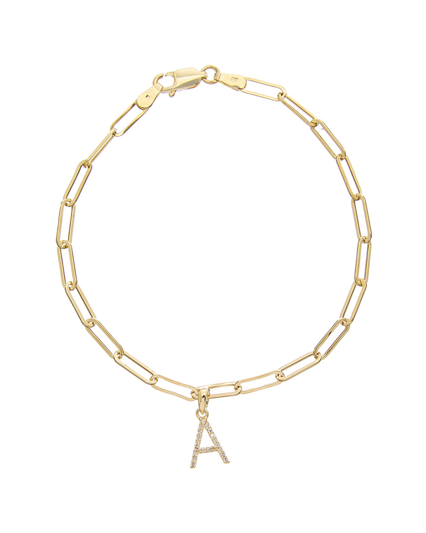 Sabrina Designs 14k Diamond Initial Charm Link Bracelet (a-z)