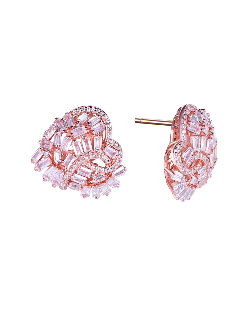 Suzy Levian Cz Jewelry Suzy Levian Silver Cz Large Cluster Heart Earrings