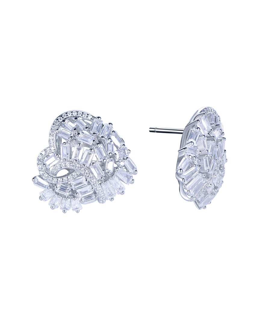 Suzy Levian Cz Jewelry Suzy Levian Silver Cz Large Cluster Heart Earrings