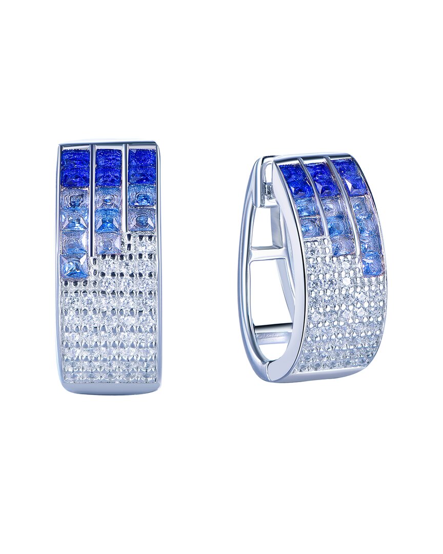 Suzy Levian Cz Jewelry Suzy Levian Silver Cz Invisible Setting Huggie Earrings