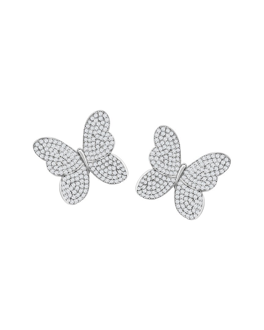 Suzy Levian Cz Jewelry Suzy Levian Silver Cz Butterfly Earrings