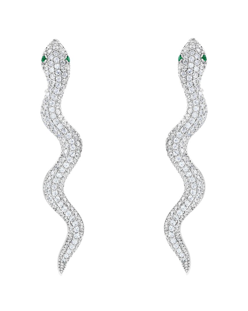 Suzy Levian Cz Jewelry Suzy Levian Silver Cz Wild Snake Earrings