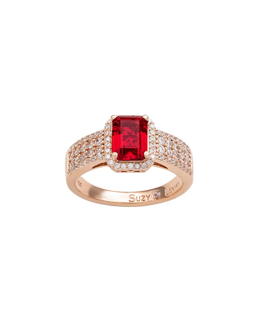Suzy Levian Cz Jewelry Suzy Levian Silver Cz Cocktail Ring In Gold