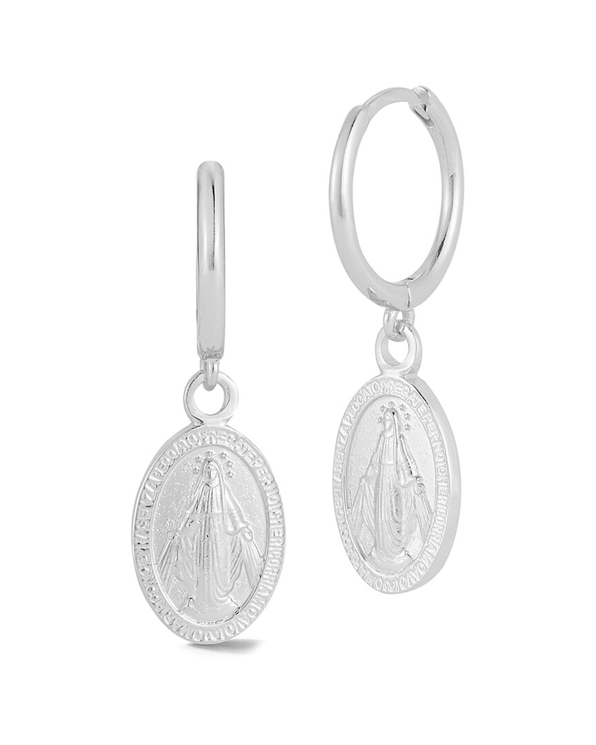 Glaze Jewelry Silver St. Mary Huggie Earrings