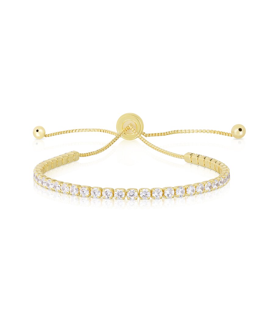 Glaze Jewelry 14k Over Silver Cz Tennis Bracelet In Gold