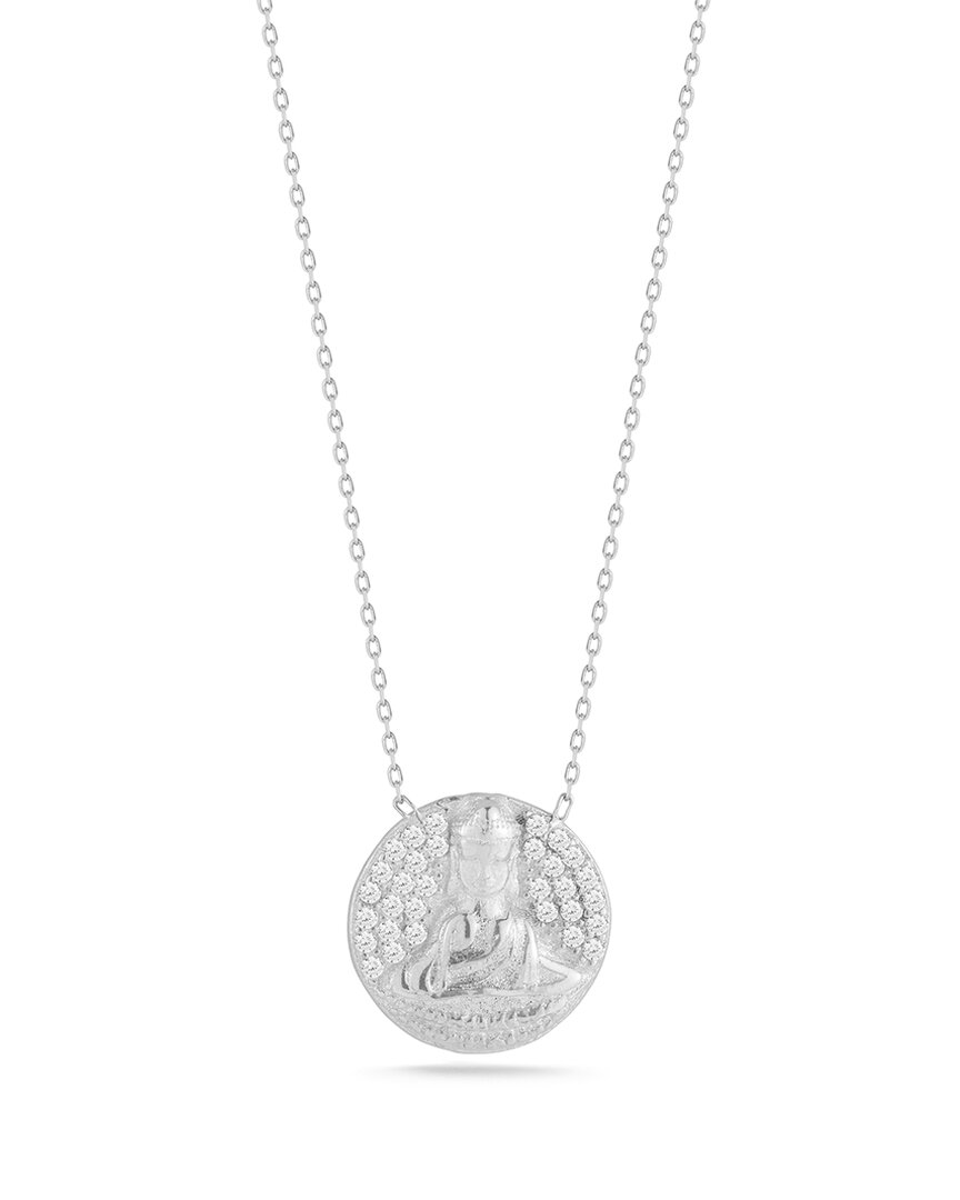 Glaze Jewelry Silver Cz Buddha Necklace