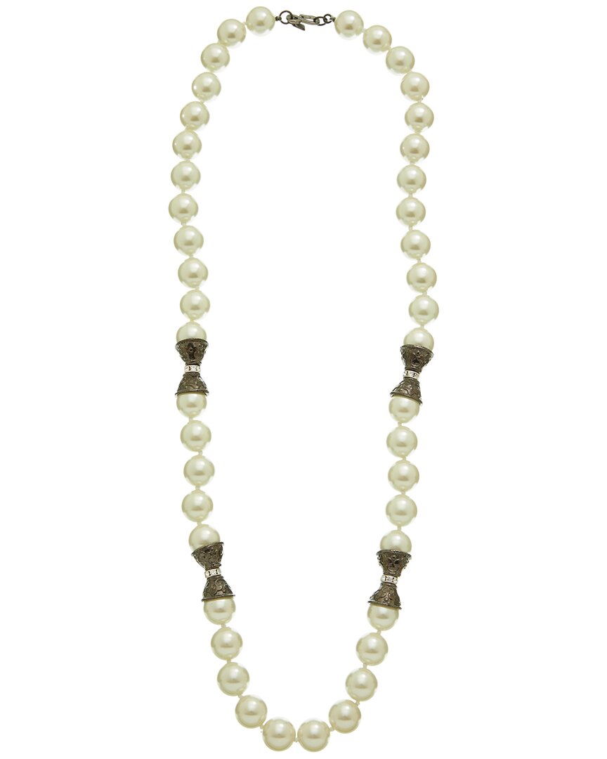 Kenneth Jay Lane Pearl Strand Necklace In White