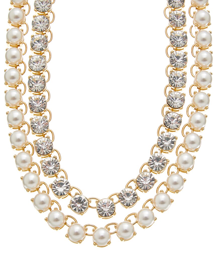 Kenneth Jay Lane Plated Multi Row Necklace In Gold