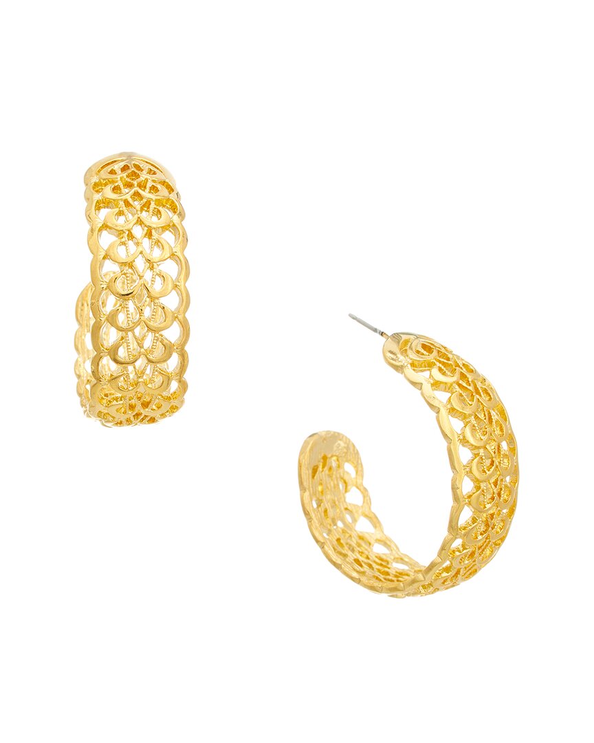 Kenneth Jay Lane Plated Hoop Earrings In Gold
