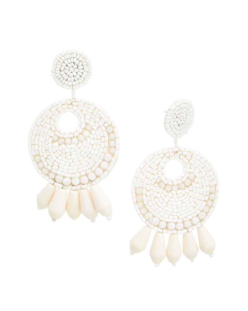Kenneth Jay Lane Dangle Earrings In White
