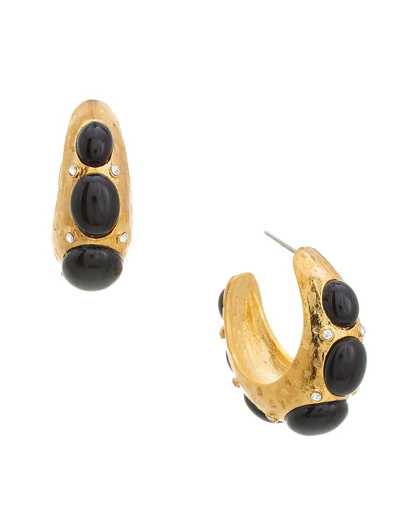 Kenneth Jay Lane Plated Hoop Earrings In Gold