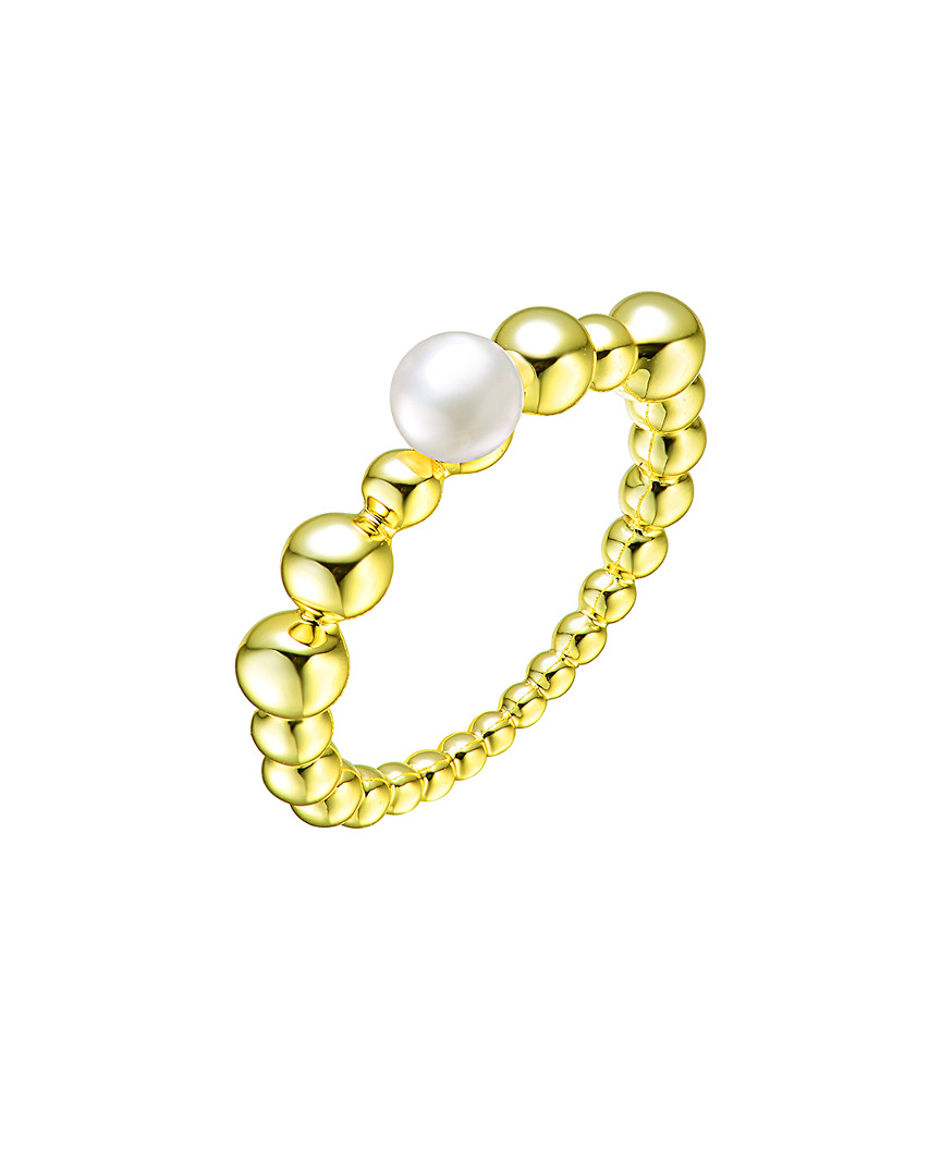 Shop Genevive 18k Over Silver 4.5mm Freshwater Pearl Ring