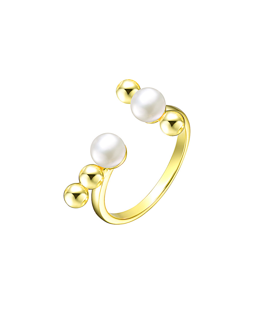Genevive 18k Over Silver 5mm Freshwater Pearl Ring
