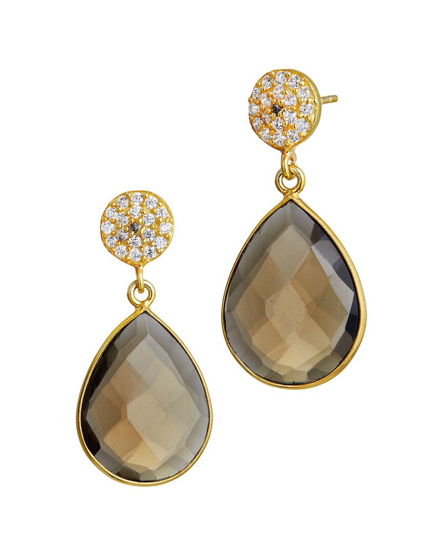 Savvy Cie 18k Quartz Earrings