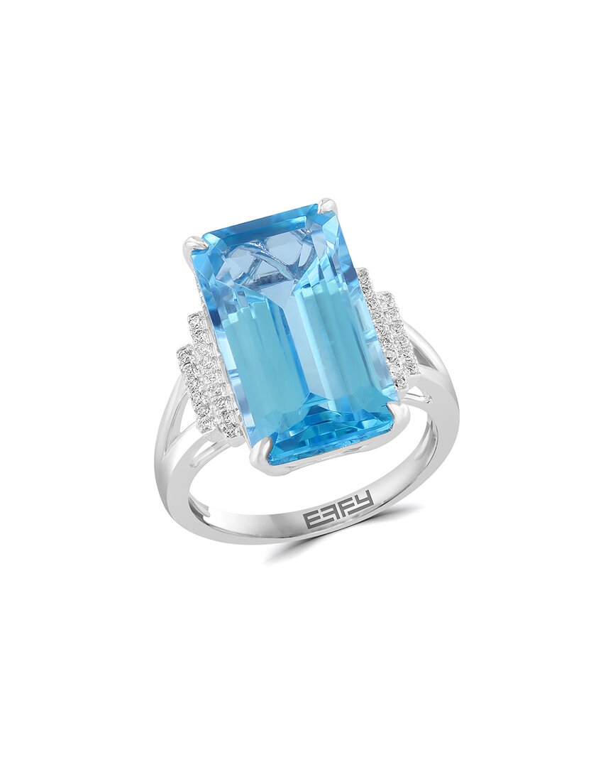 Effy Fine Jewelry 14K 12.91 ct. tw. Diamond & Sky Blue Topaz Ring