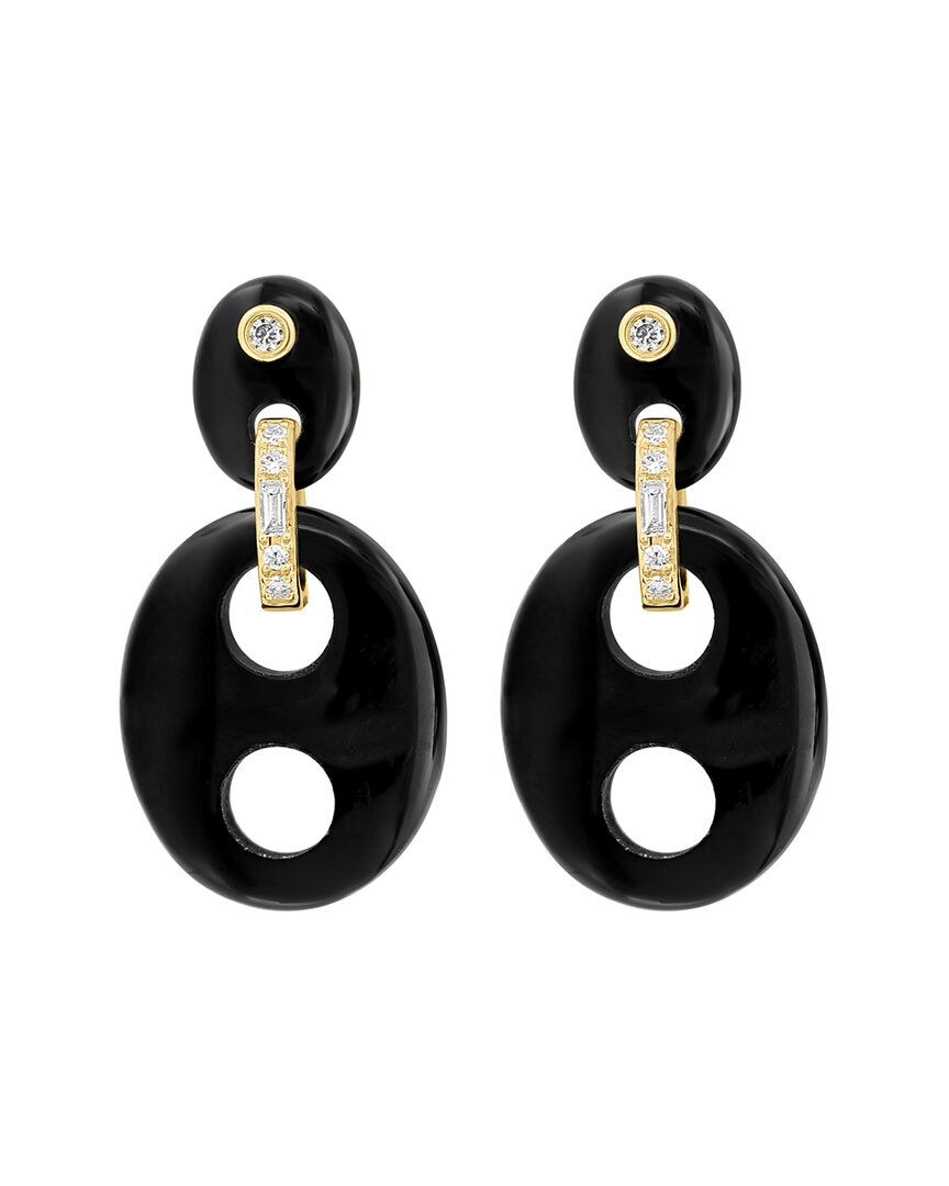 Effy Fine Jewelry 14K 9.57 ct. tw. Diamond & Onyx Earrings