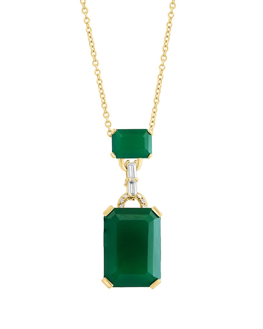 Effy Fine Jewelry 14K 6.41 ct. tw. Diamond & Green Onyx Necklace