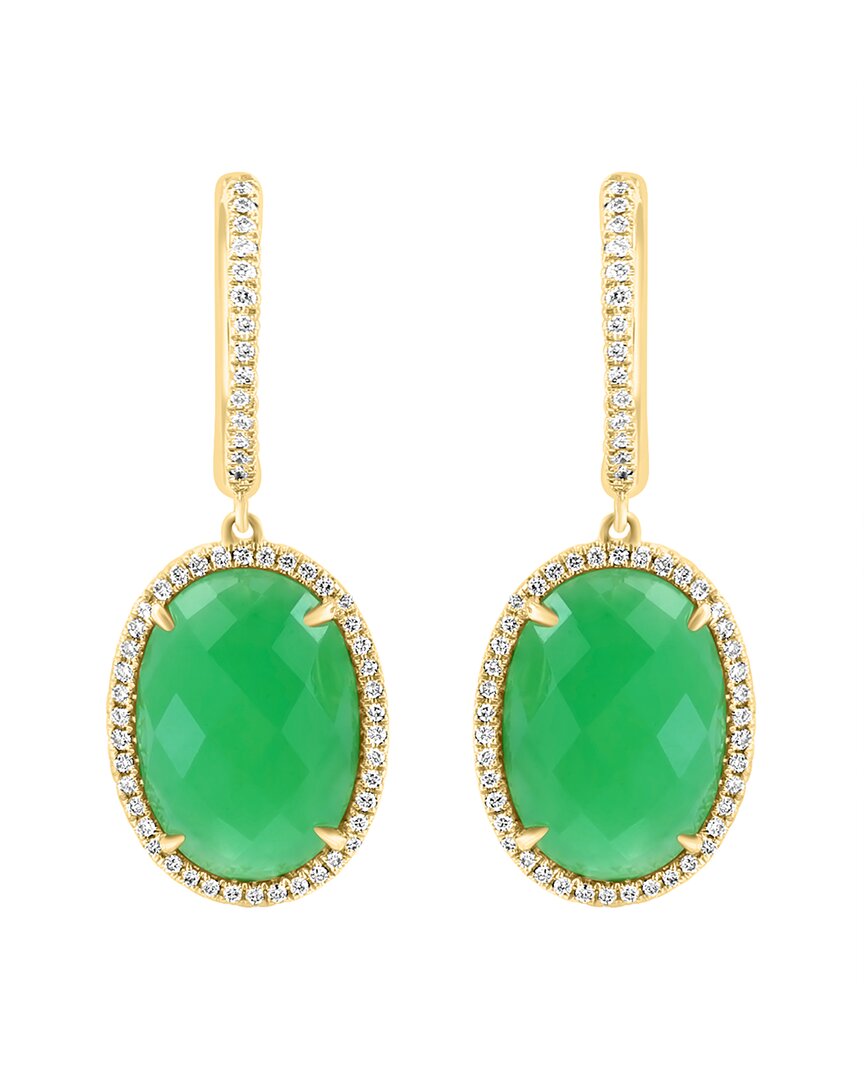 Effy Fine Jewelry 14K 11.65 ct. tw. Diamond & Jade Earrings