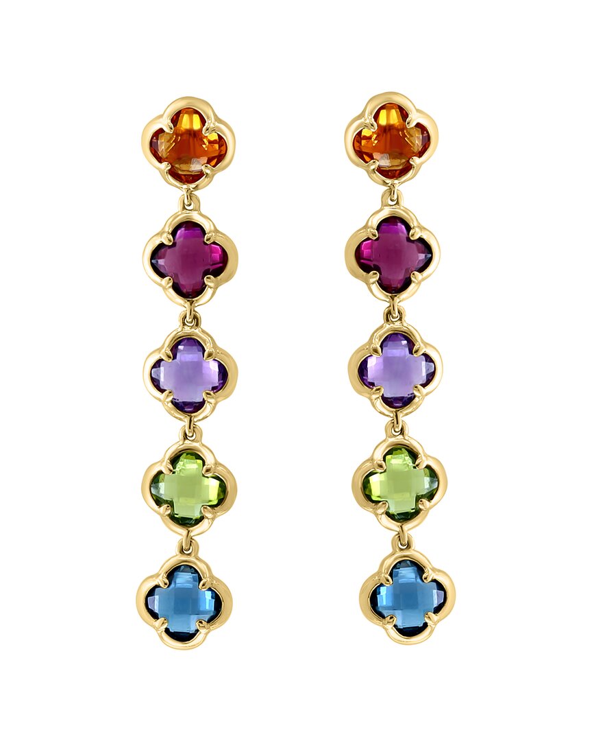 Effy Fine Jewelry 14K 6.06 ct. tw. Amethyst, London Blue Topaz, Madera  Citrine, Rhodolite, Peridot Earrings