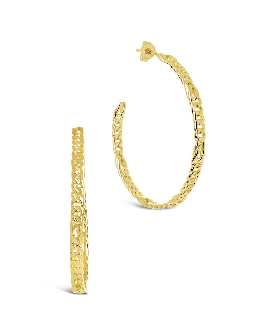 Sterling Forever 14k Plated Thin Chain Hoops
