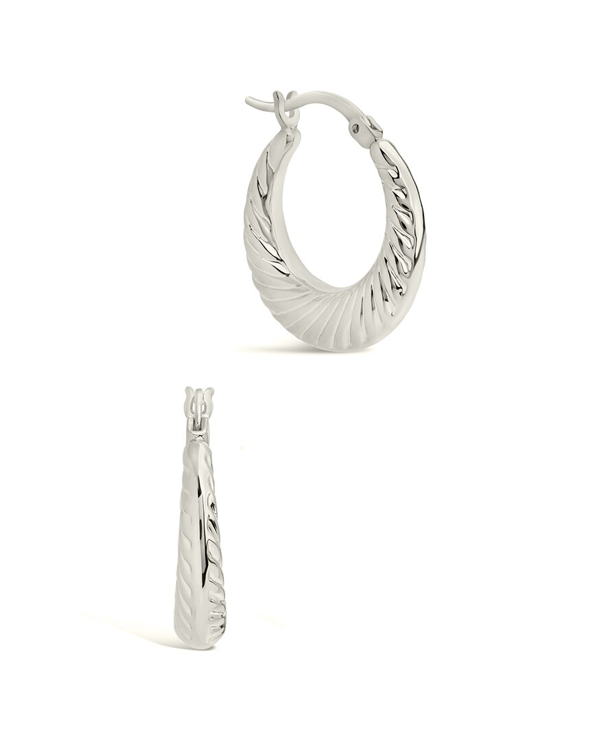 Sterling Forever Rhodium Plated Delia Hoops