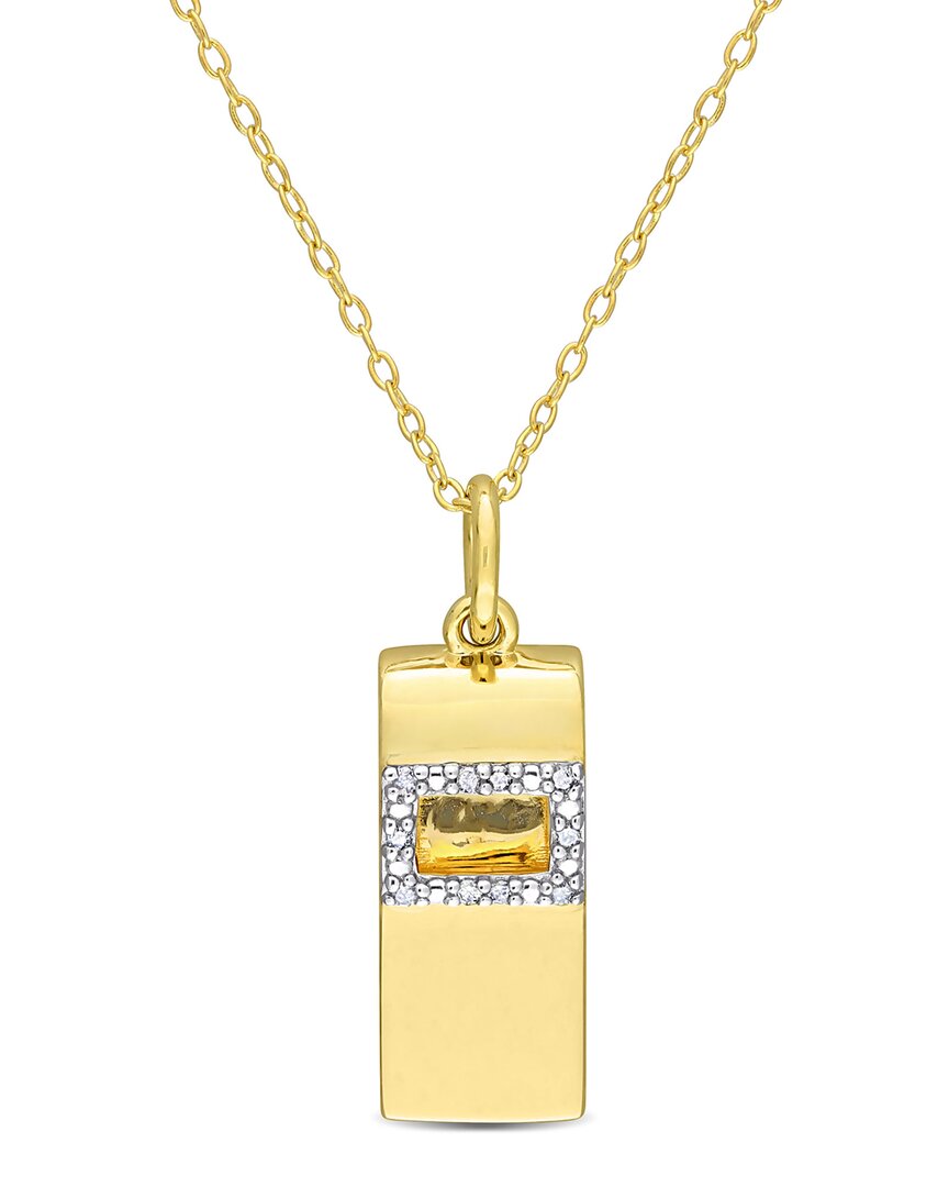 Rina Limor Gold Over Silver Diamond Pendant Necklace