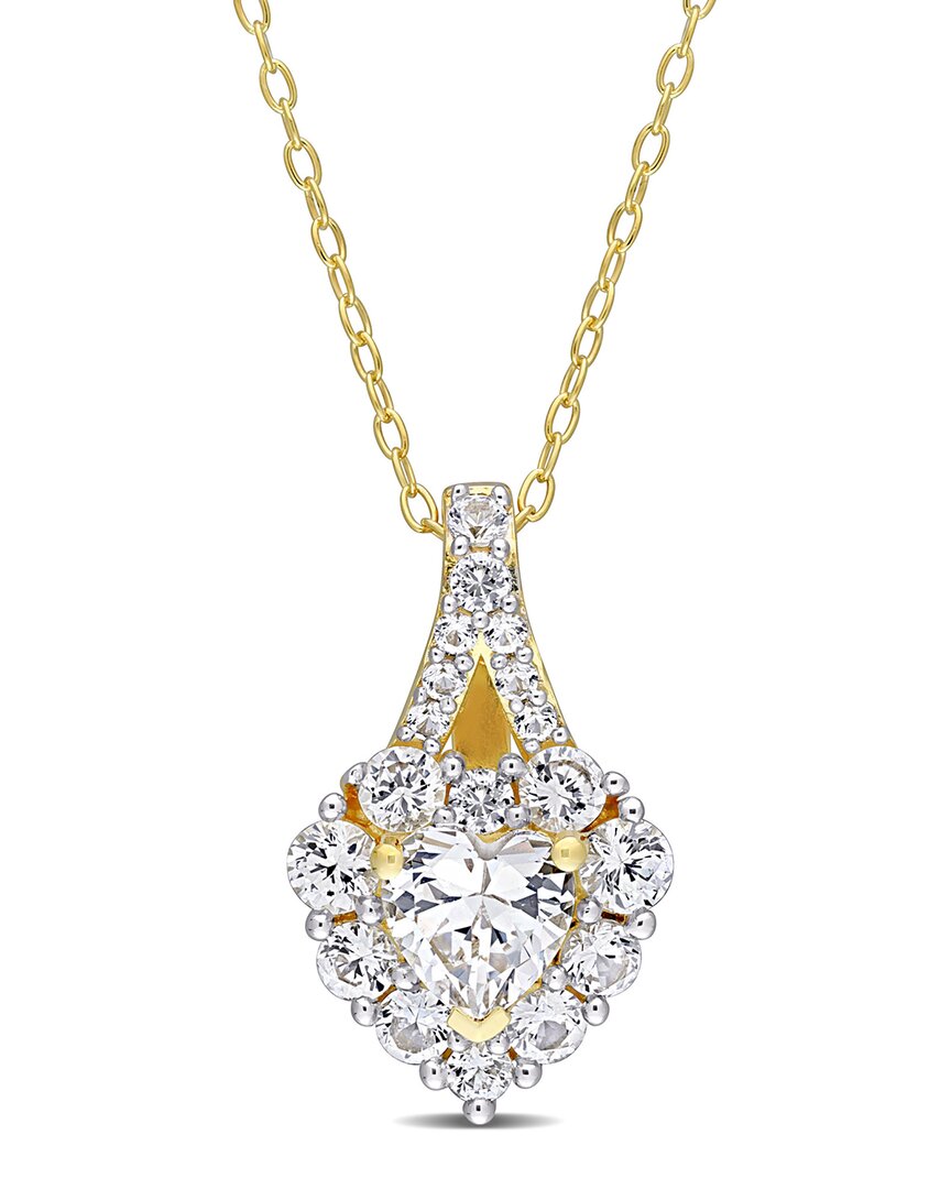 Rina Limor Gold Over Silver 2.88 Ct. Tw. Sapphire Pendant Necklace