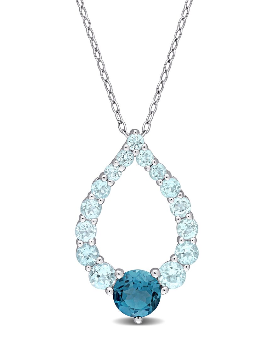 Rina Limor Silver 2.69 Ct. Tw. Gemstone Pendant Necklace