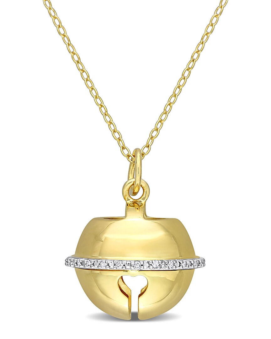 Rina Limor Gold Over Silver 0.07 Ct. Tw. Diamond Pendant Necklace