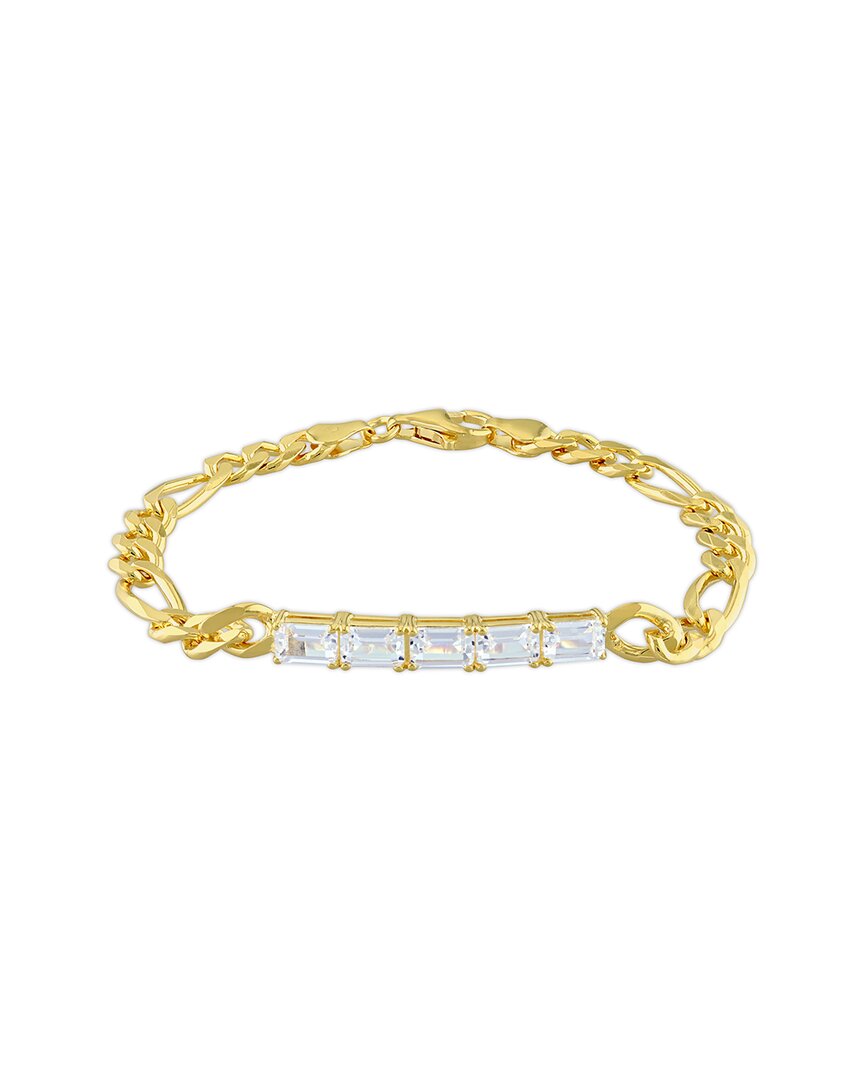 Rina Limor Gold Over Silver 3.35 Ct. Tw. Sapphire Birthstone Link Bracelet