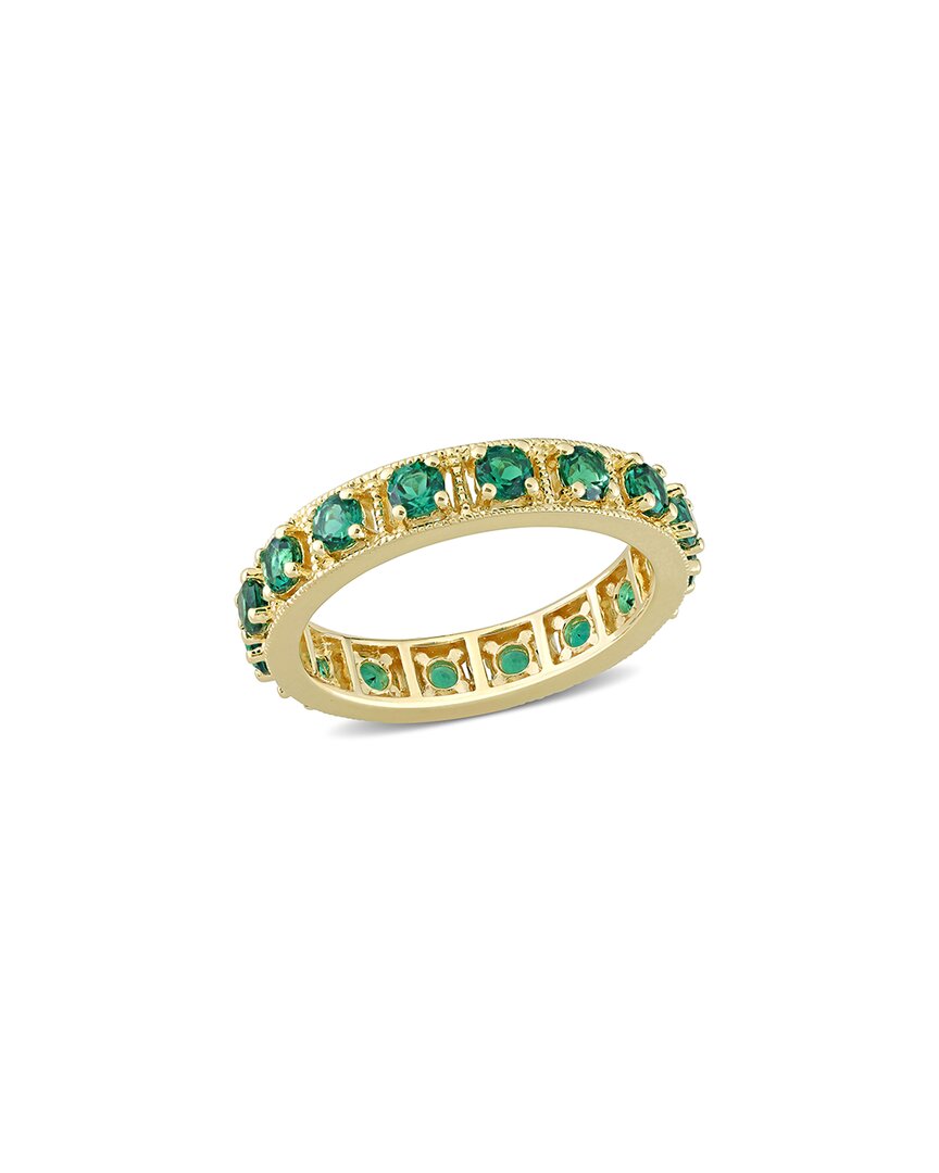 Rina Limor Gold Over Silver 1.44 Ct. Tw. Emerald Eternity Ring